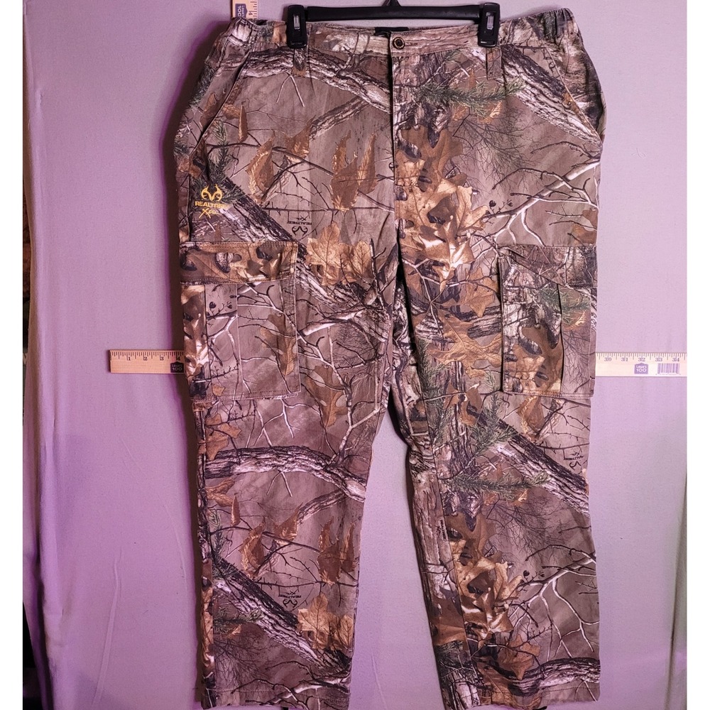 Realtree Xtra Camo Cargo Hunting Pants Mens XL 40/42 Brown Oak Leaf 95444-7-C1